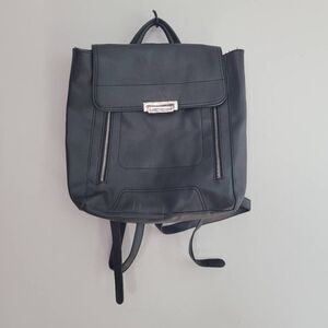 Faux leather backpack square shape alternative goth grunge alt minimalist modern